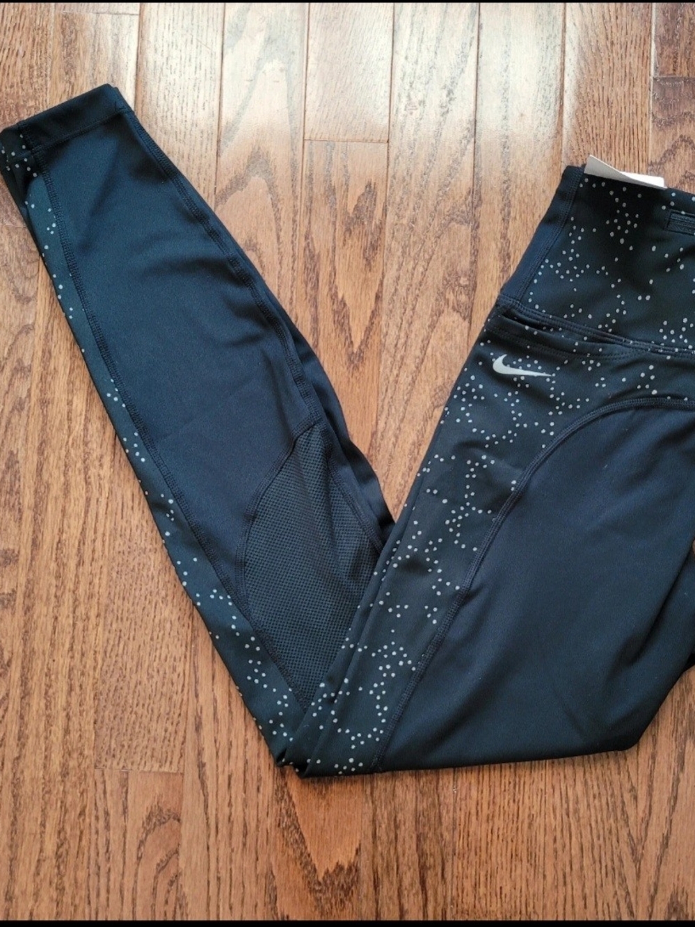 Nike Black Leggings with Silver Dot Print